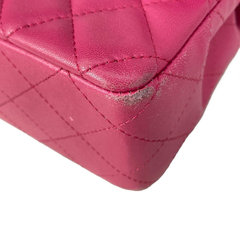 Chanel Shoulder Bag Mini Quilted Pink Chain Gold Lambskin — view 6