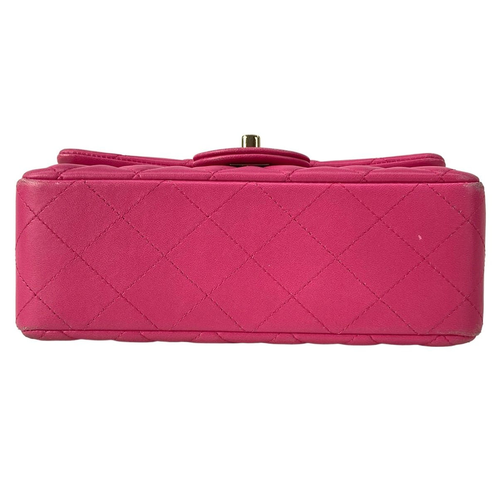 Chanel Shoulder Bag Mini Quilted Pink Chain Gold Lambskin — view 5