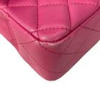 Chanel Shoulder Bag Mini Quilted Pink Chain Gold Lambskin — view 7