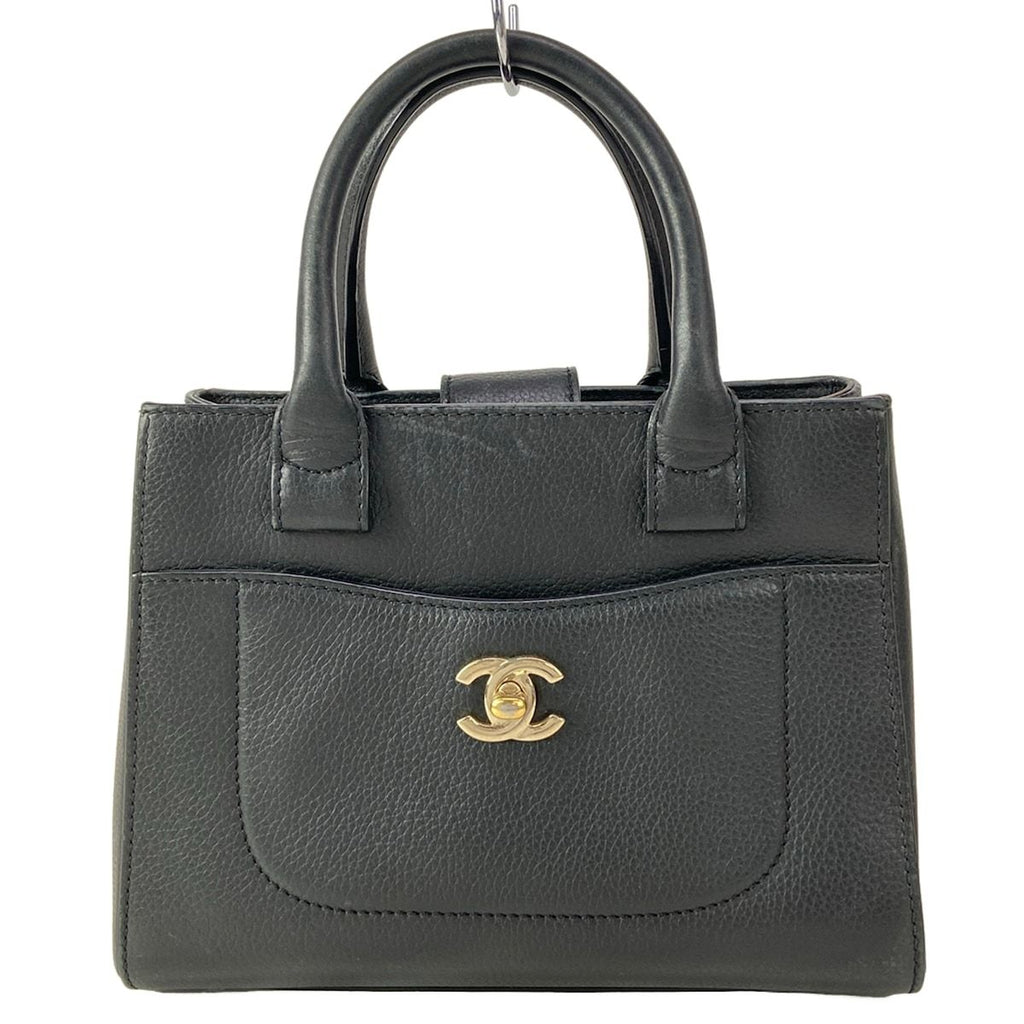 Chanel Handbag Neo Executive Small Shopping Black Gold