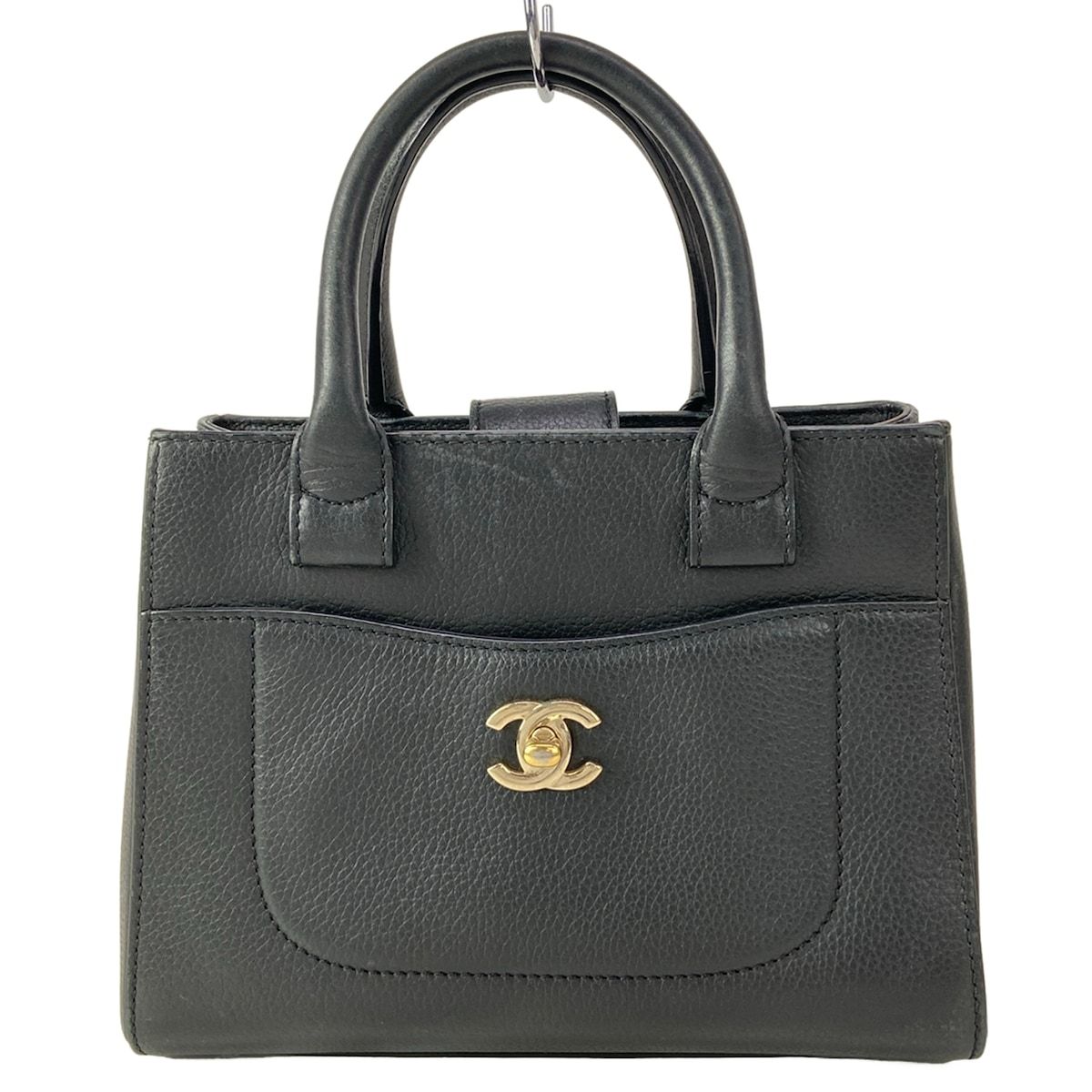 Chanel Handbag Neo Executive Small Shopping Black Gold