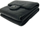 Chanel Hook Wallet Quilted Black Silver Lambskin — view 9