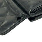 Chanel Hook Wallet Quilted Black Silver Lambskin — view 7
