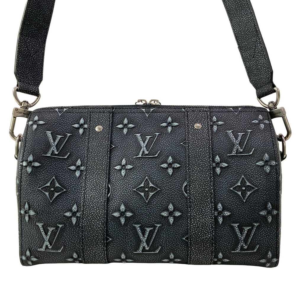 Louis Vuitton Shoulder Bag Collection City Keepall LV Faded Charcoal Leather — view 3
