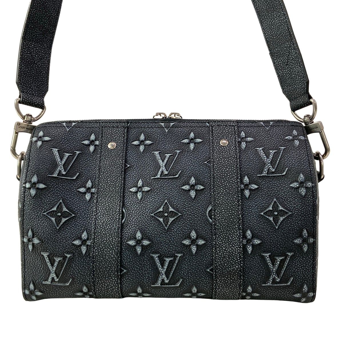 Louis Vuitton Shoulder Bag Collection City Keepall LV Faded Charcoal Leather — view 3