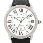 Cartier Watch Rondo Solo XL SS Leather White