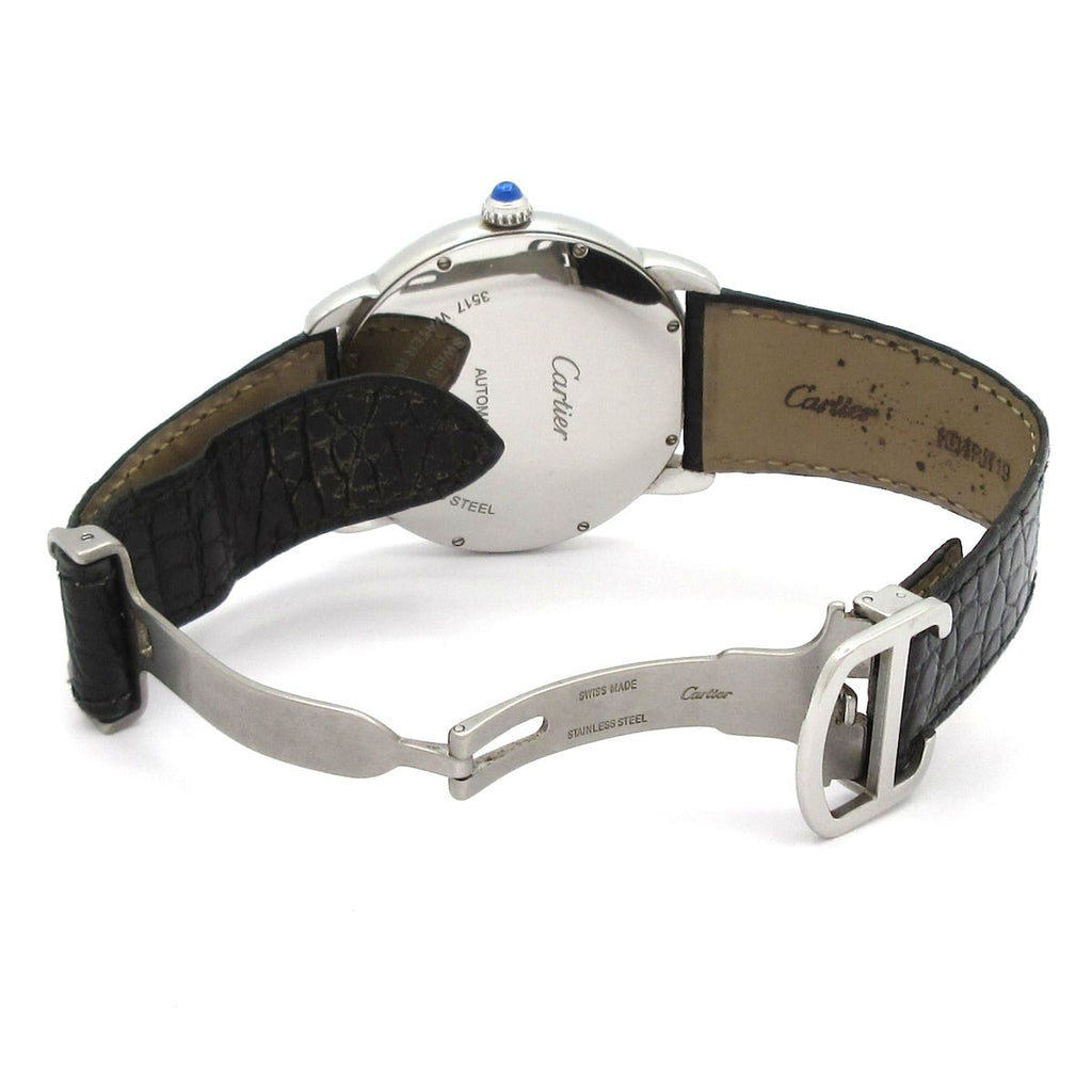 Cartier Watch Rondo Solo XL SS Leather White — view 7