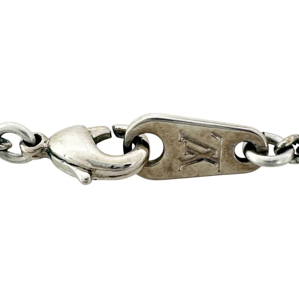 Louis Vuitton Collier Charm Monogram Eclipse Metal Silver Black Necklace — view 5