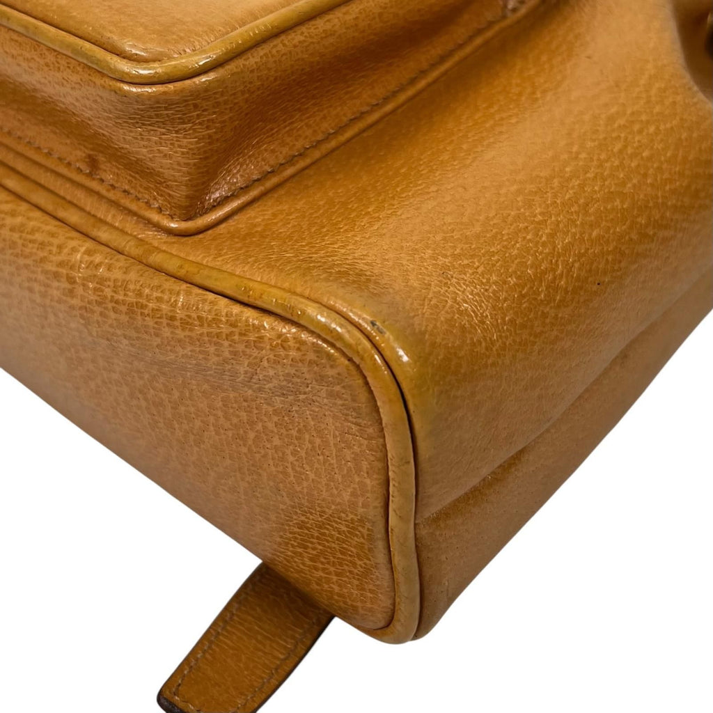 Gucci Bamboo Backpack Pigskin Leather Gold Brown — view 7