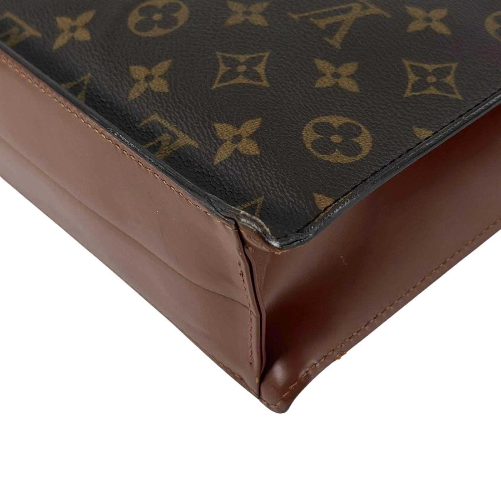 Louis Vuitton Monceau Monogram Leather Brown Handbag Gold — view 9