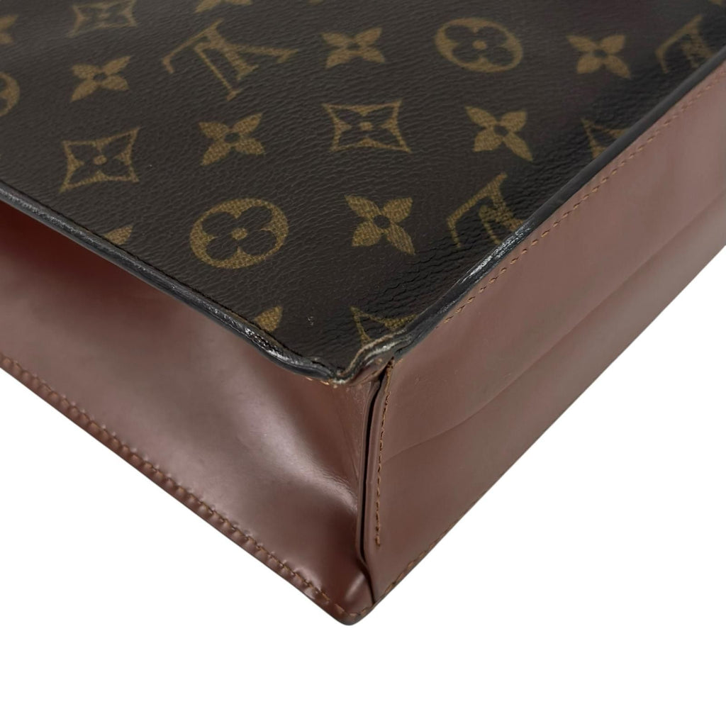 Louis Vuitton Monceau Monogram Leather Brown Handbag Gold — view 8