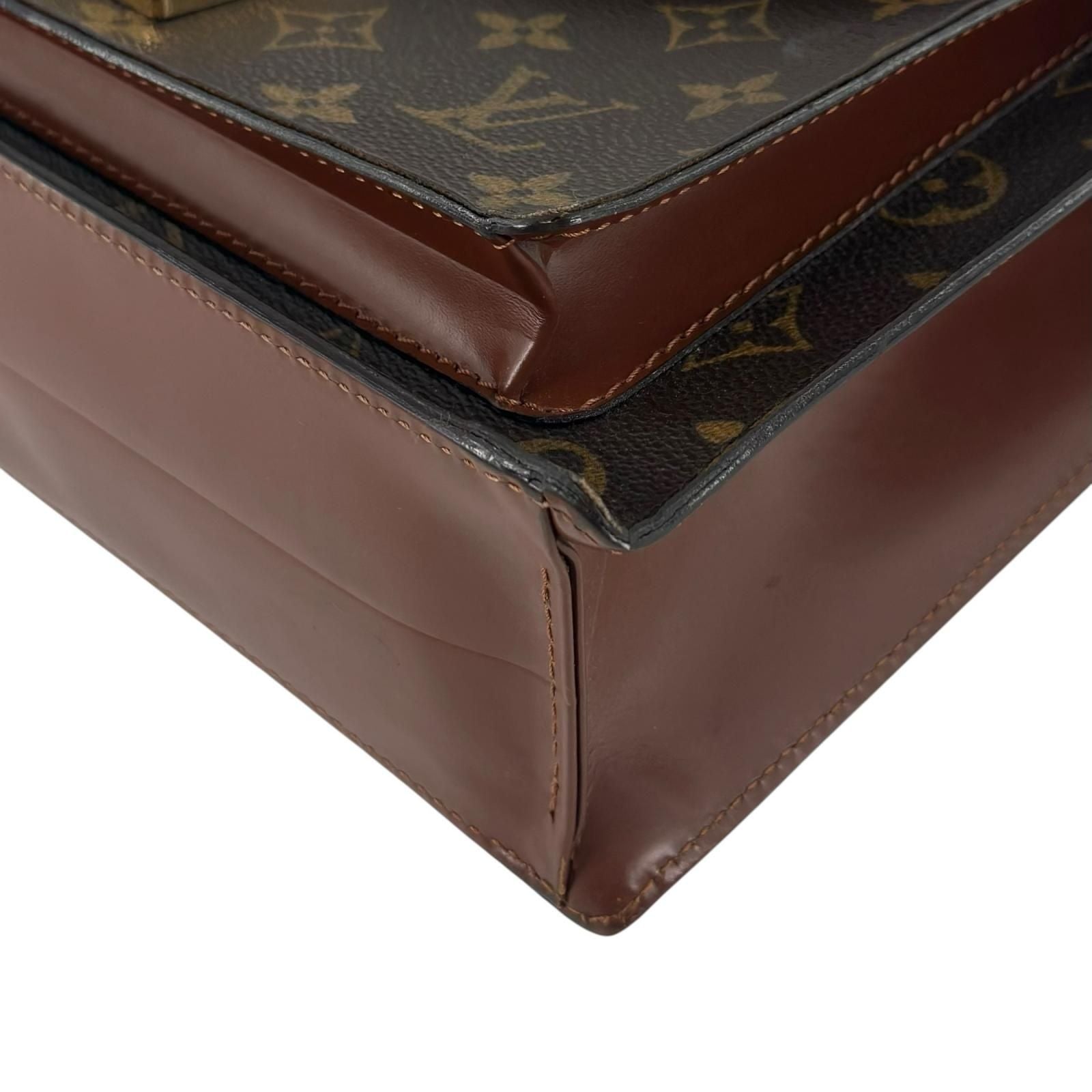 Louis Vuitton Monceau Monogram Leather Brown Handbag Gold — view 7