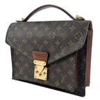 Louis Vuitton Monceau Monogram Leather Brown Handbag Gold — view 4