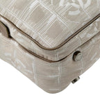 Chanel New Travel Leather Canvas Beige Handbag Silver — view 7