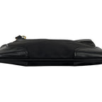 Prada Logo Jacquard Leather Canvas Black Shoulder Bag Gold — view 3