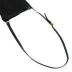 Prada Logo Jacquard Leather Canvas Black Shoulder Bag Gold — view 5