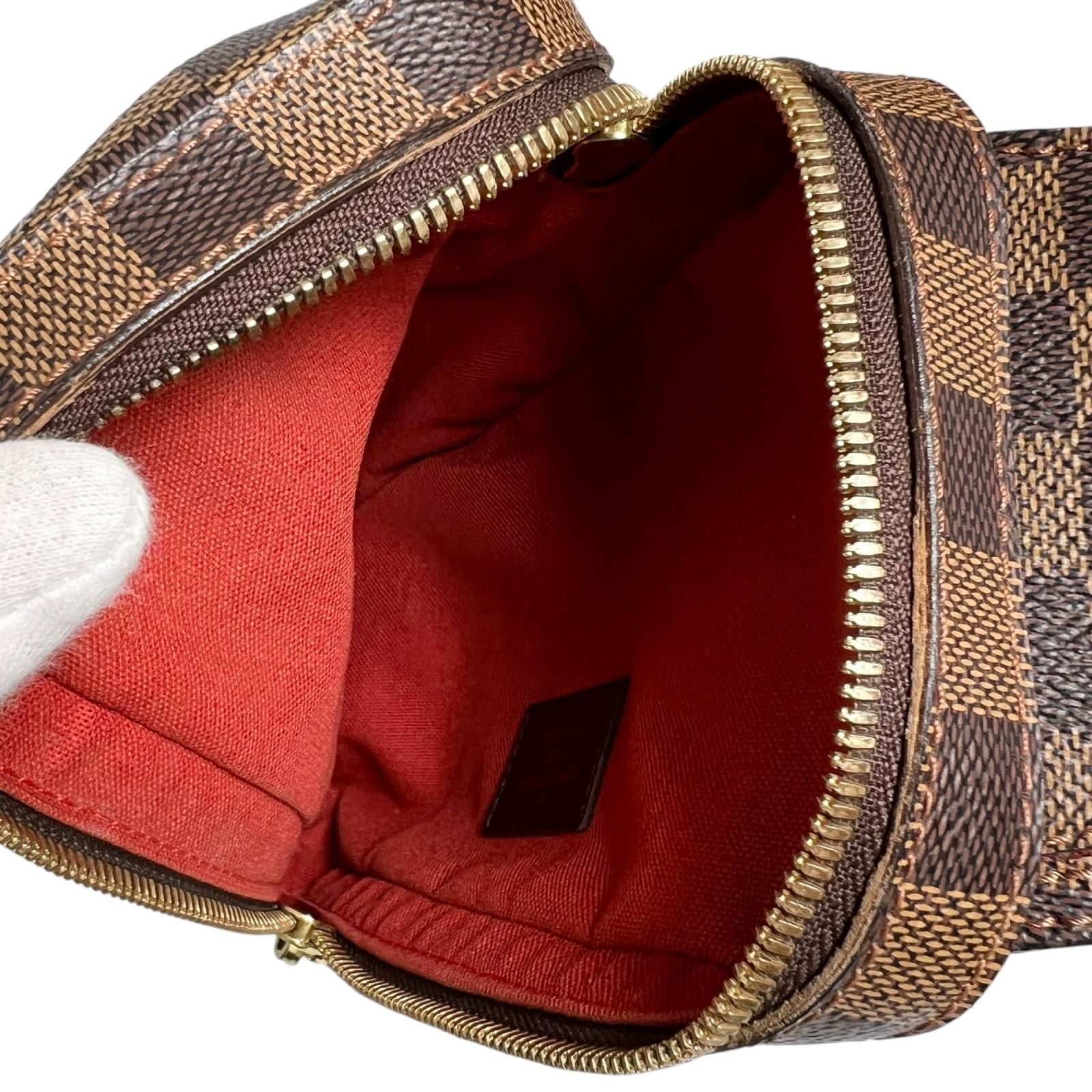 Louis Vuitton Damier Geronimos Leather Brown Belt Bag Gold — view 9