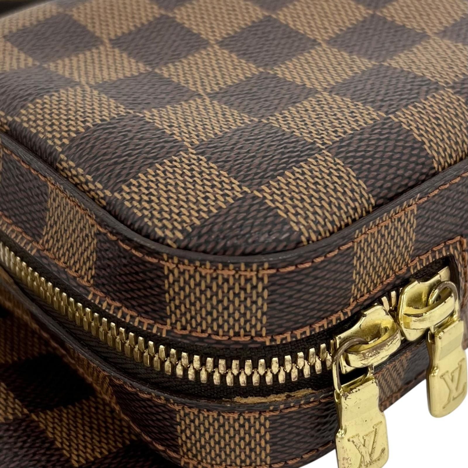 Louis Vuitton Damier Geronimos Leather Brown Belt Bag Gold — view 6