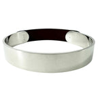 Hermes Touareg Leather Metal Silver Black Bangle Bracelet — view 3