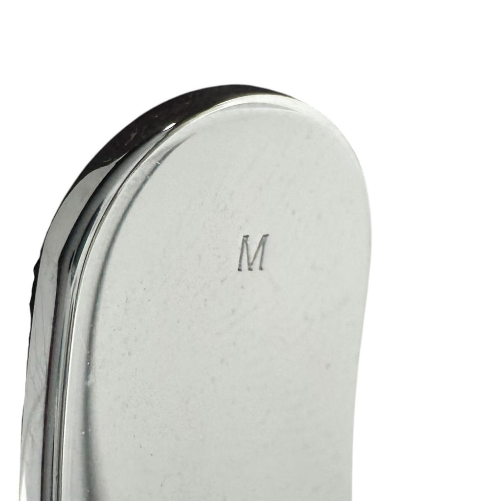 Hermes Touareg Leather Metal Silver Black Bangle Bracelet — view 7