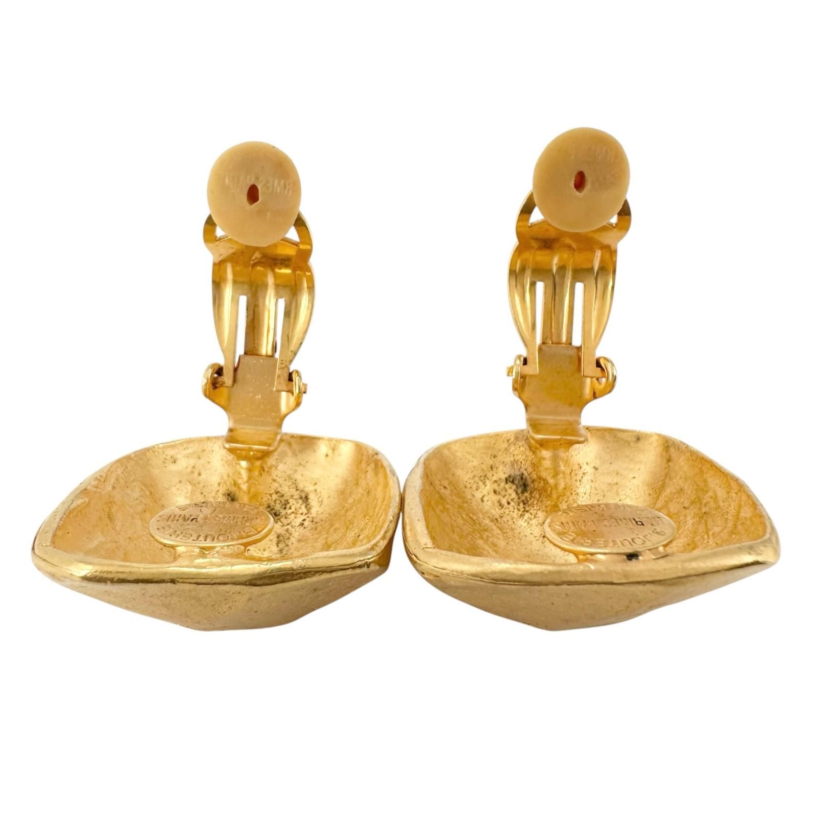 Hermes Vintage Metal Gold Earrings — view 5
