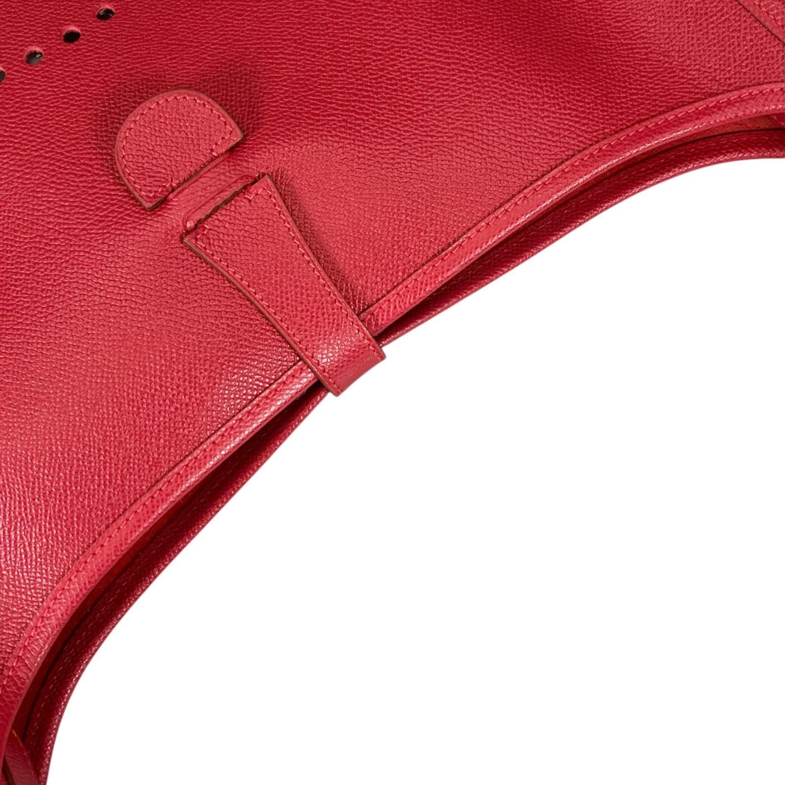 Hermes Evelyne GM Courchevel Leather Red Shoulder Bag Gold — view 6