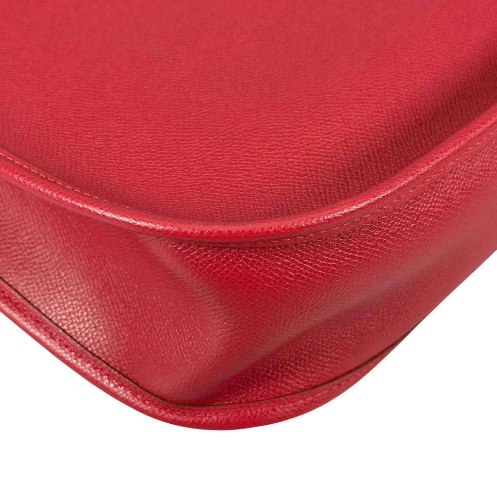 Hermes Evelyne GM Courchevel Leather Red Shoulder Bag Gold — view 9