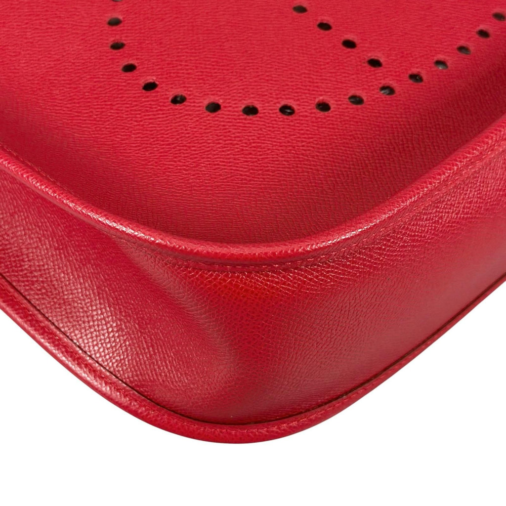 Hermes Evelyne GM Courchevel Leather Red Shoulder Bag Gold — view 7