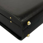 Gucci Vintage Trunk Case Leather Black Business Bag Gold — view 6