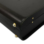 Gucci Vintage Trunk Case Leather Black Business Bag Gold — view 7