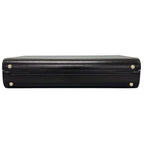 Gucci Vintage Trunk Case Leather Black Business Bag Gold — view 3