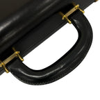 Gucci Vintage Trunk Case Leather Black Business Bag Gold — view 5