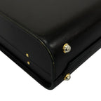 Gucci Vintage Trunk Case Leather Black Business Bag Gold — view 8