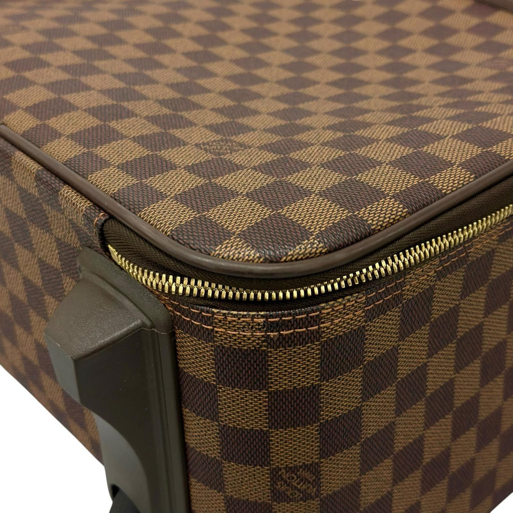 Louis Vuitton Pegase 45 Damier Ebene Leather Brown Bag Gold — view 9