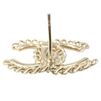 Chanel For CC Logo Single Rhinestone Gold Silver Earrings — view 4
