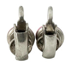 Chanel CC Logo Metal Silver Pink Earrings — view 3