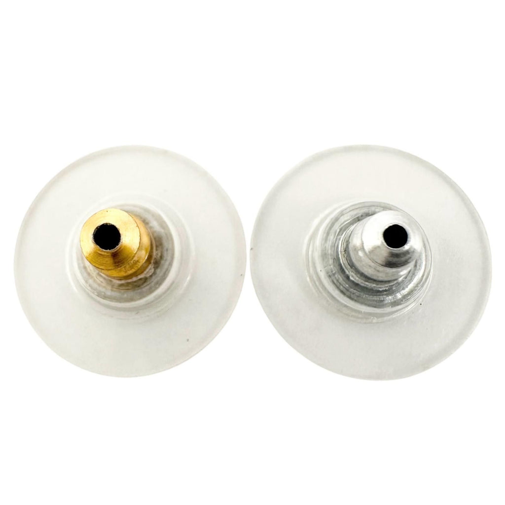 Chanel CC Logo Camellia Metal Silver Black Earrings — view 6