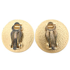 Chanel CC Logo Gold Plated Red Earrings — view 3