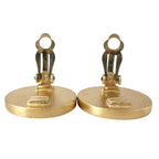 Chanel CC Logo Gold Plated Red Earrings — view 5