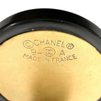 Chanel Lionhead Gold Plated Black Earrings — view 7