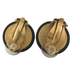 Chanel Lionhead Gold Plated Black Earrings — view 3