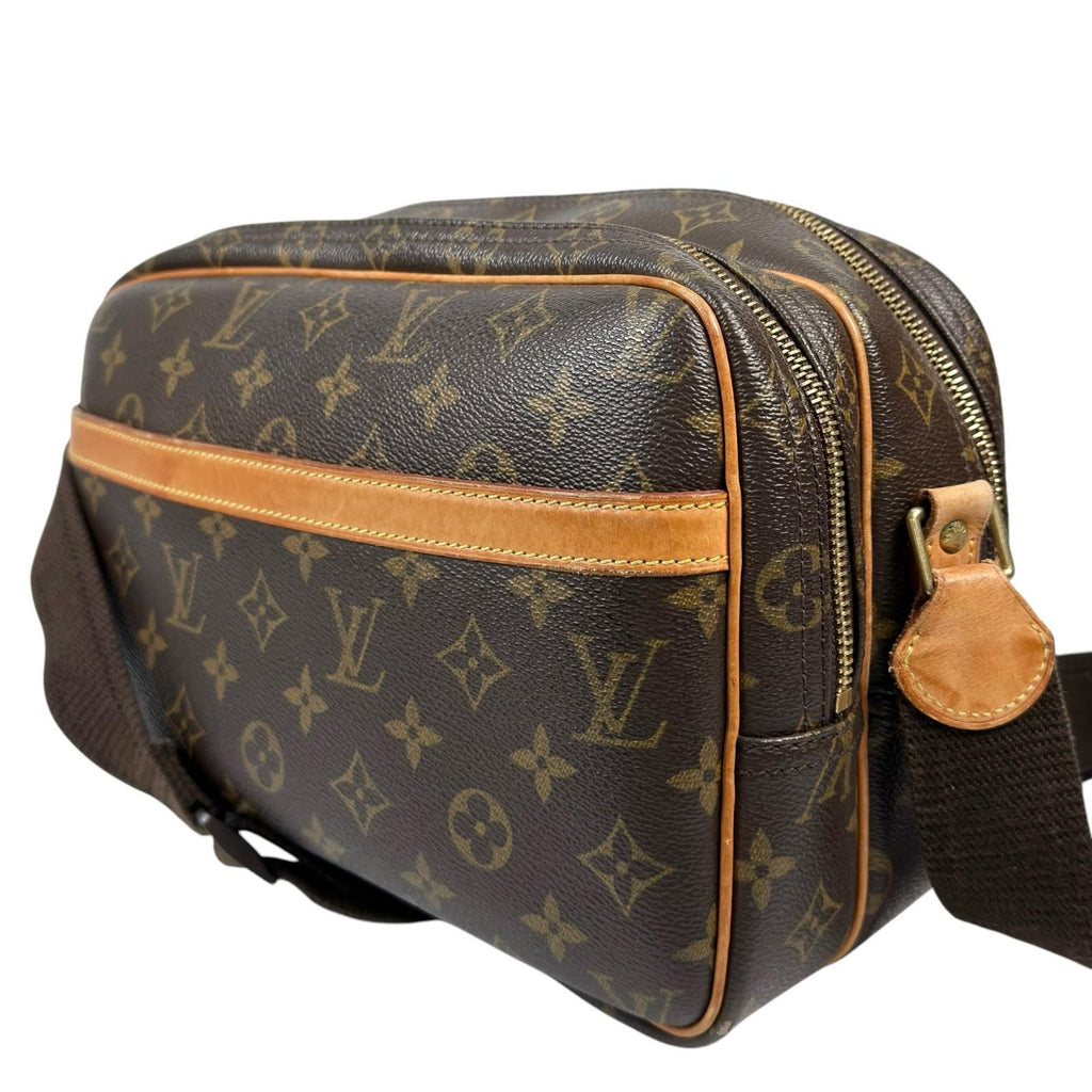 Louis Vuitton Reporter PM Monogram Leather Brown Shoulder Bag Gold — view 4