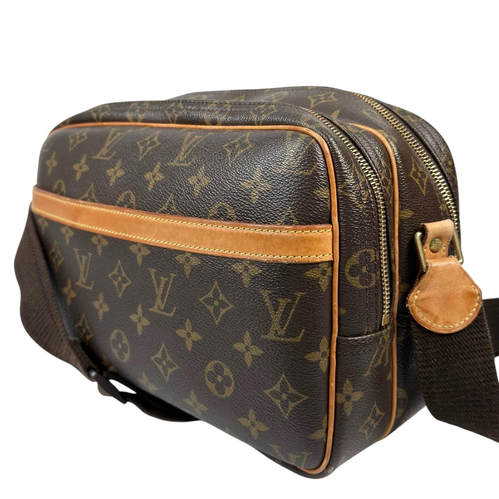 Louis Vuitton Reporter PM Monogram Leather Brown Shoulder Bag Gold — view 4