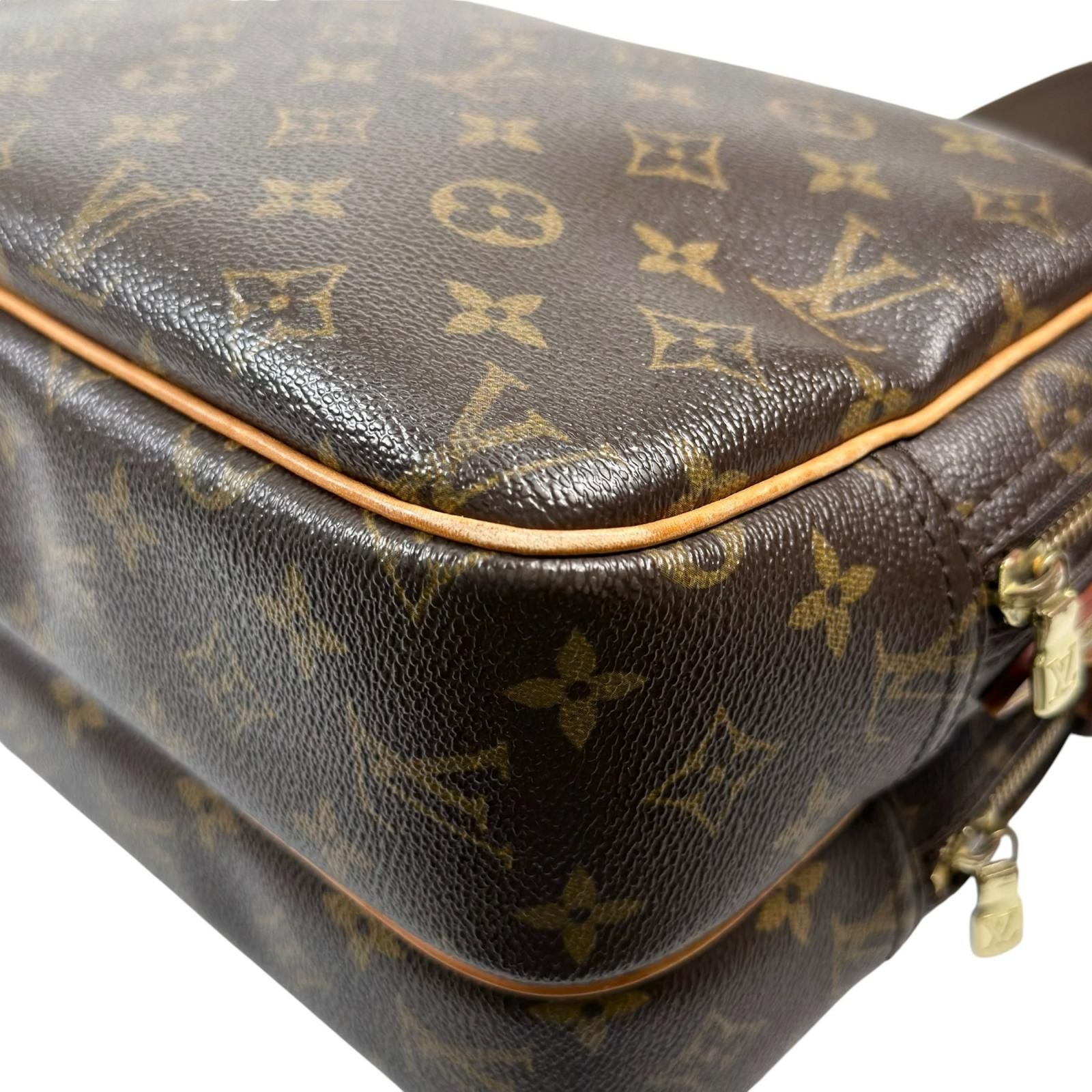 Louis Vuitton Reporter PM Monogram Leather Brown Shoulder Bag Gold — view 8