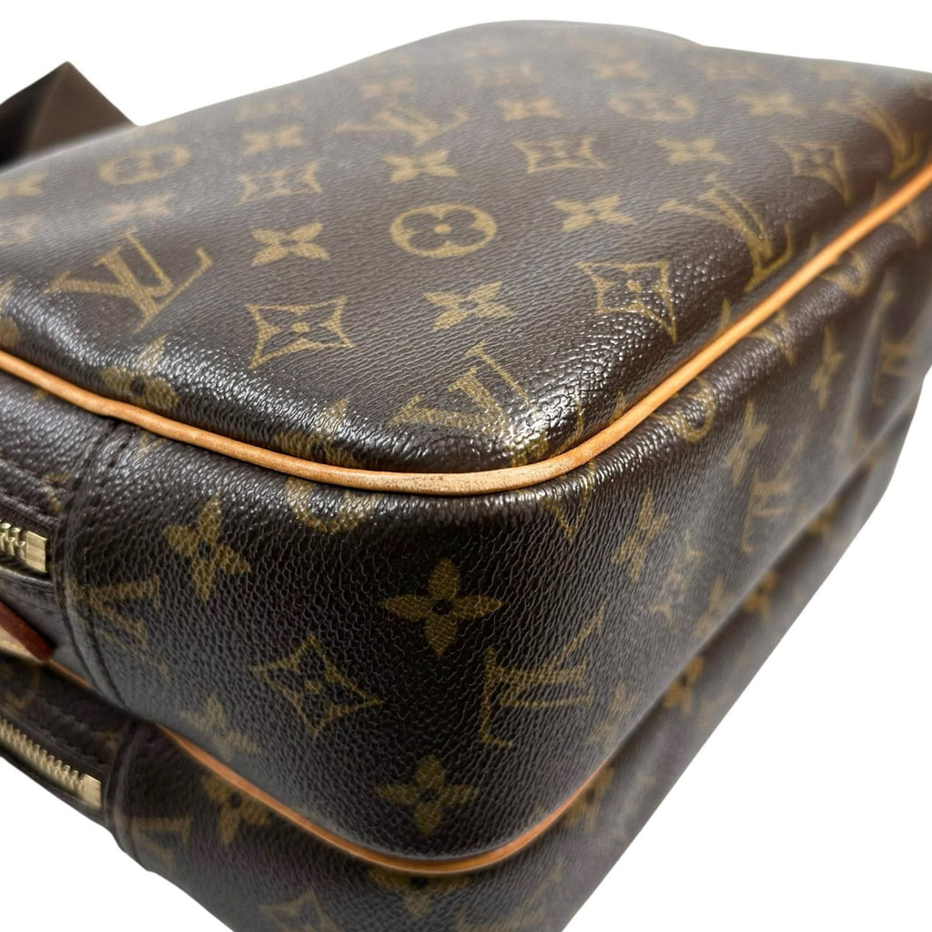 Louis Vuitton Reporter PM Monogram Leather Brown Shoulder Bag Gold — view 9