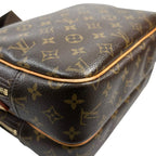 Louis Vuitton Reporter PM Monogram Leather Brown Shoulder Bag Gold — view 9