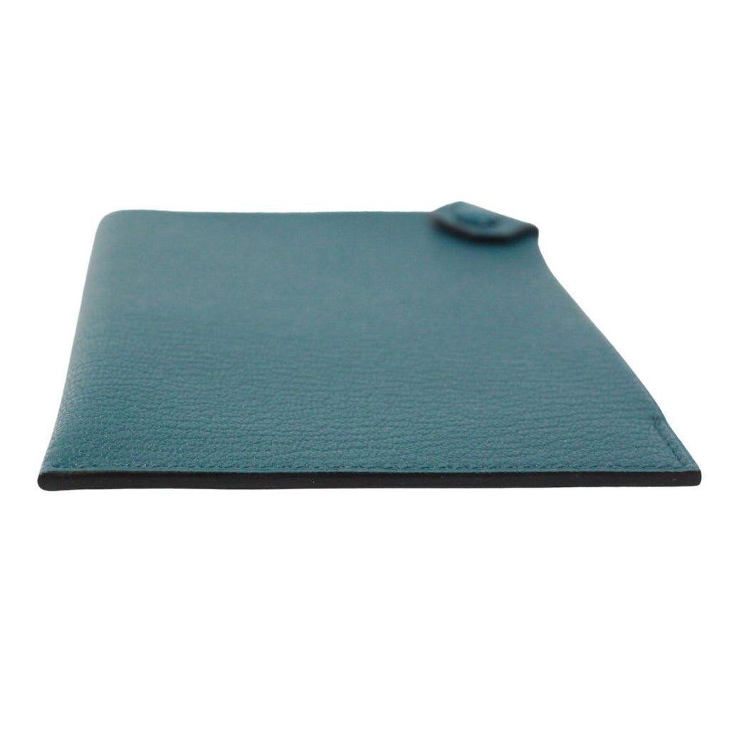 Hermes Tarmac PM Passport Case Chevre Blue Card Silver — view 3