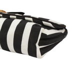 Dior Striped Cosmetics Canvas Black White Pouch Gold — view 5