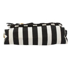 Dior Striped Cosmetics Canvas Black White Pouch Gold — view 4
