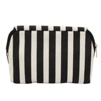 Dior Striped Cosmetics Canvas Black White Pouch Gold — view 3